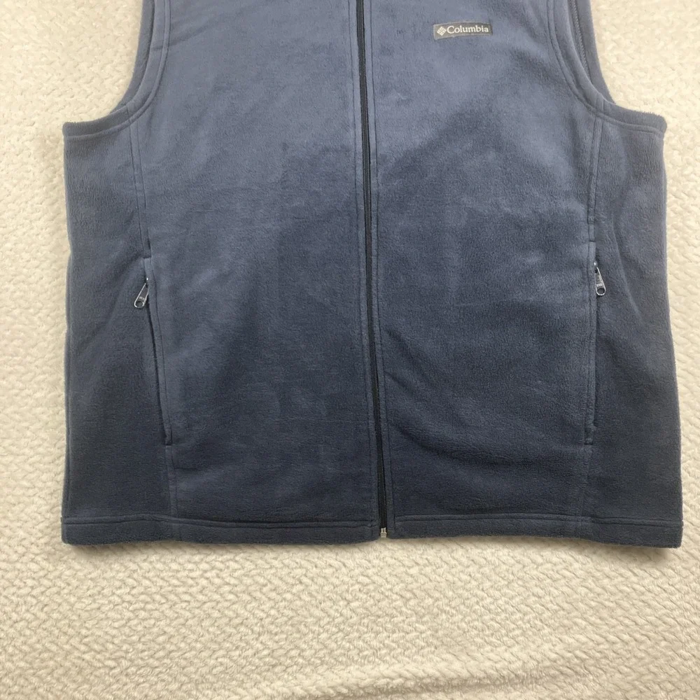 Columbia‎ Fleece Vest Mens XL Green Full Zip Sleeveless Outdoor Hiking Layering